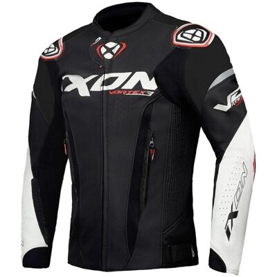 Ixon Vortex 3 Motorrad Lederjacke - Schwarz Weiß - Motorradbekleidung Ixon Vortex 3 Motorrad Lederjacke - Schwarz Weiß - Motorradbekleidung