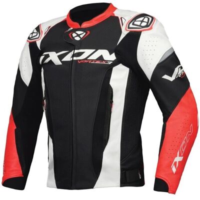 Ixon Vortex 3 Motorrad Lederjacke - Schwarz Weiß Rot - Motorradausrüstung Ixon Vortex 3 Motorrad Lederjacke - Schwarz Weiß Rot - Motorradausrüstung