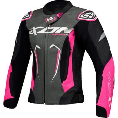 Ixon Vortex 3 Damen Motorrad Lederjacke - Schwarz Pink - S Ixon Vortex 3 Damen Motorrad Lederjacke - Schwarz Pink - S