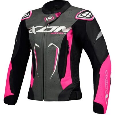 Ixon Vortex 3 Damen Motorrad Lederjacke - Schwarz Pink - M Ixon Vortex 3 Damen Motorrad Lederjacke - Schwarz Pink - M