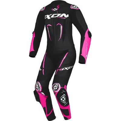 Tuta in Pelle per Donne Ixon Vortex 3 - Nero Rosa Taglia L Tuta in Pelle per Donne Ixon Vortex 3 - Nero Rosa Taglia L