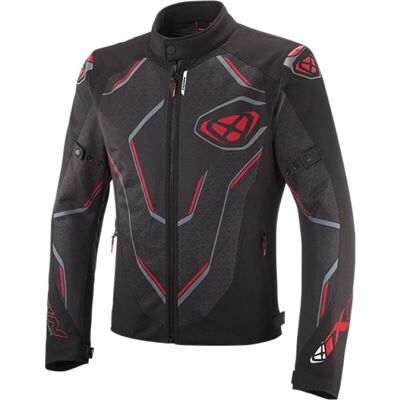 Ixon Demoniak Motorrad Textiljacke - Schwarz Rot - M Ixon Demoniak Motorrad Textiljacke - Schwarz Rot - M