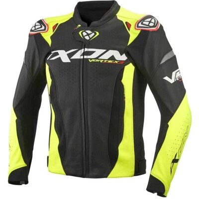 Ixon Vortex 3 Motorrad Lederjacke - Schwarz Gelb - M Ixon Vortex 3 Motorrad Lederjacke - Schwarz Gelb - M