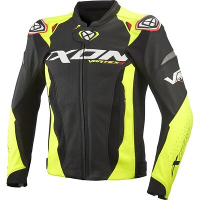 Ixon Vortex 3 Motorrad Lederjacke - Schwarz Gelb 2XL Ixon Vortex 3 Motorrad Lederjacke - Schwarz Gelb 2XL