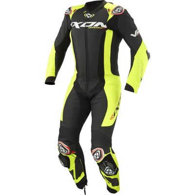 Tuta in pelle Vortex 3 di Ixon - Nero Giallo - CE Certificato Tuta in pelle Vortex 3 di Ixon - Nero Giallo - CE Certificato