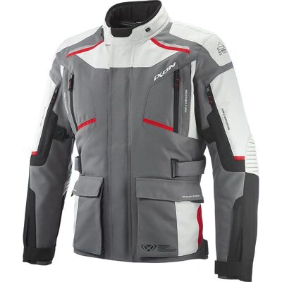 Ixon Midgard Wasserdichte Textilmotorradjacke - Schwarz, Grau, Rot - L Ixon Midgard Wasserdichte Textilmotorradjacke - Schwarz, Grau, Rot - L