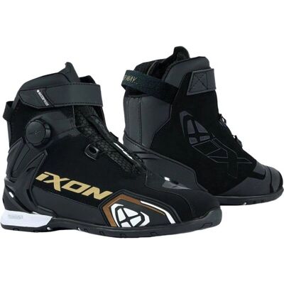 Ixon Bull 2 Chaussures de moto imperméables pour dames Noir Blanc Or taille : 39 - Publicité Ixon Bull 2 Chaussures de moto imperméables pour dames Noir Blanc Or taille : 39 - Publicité