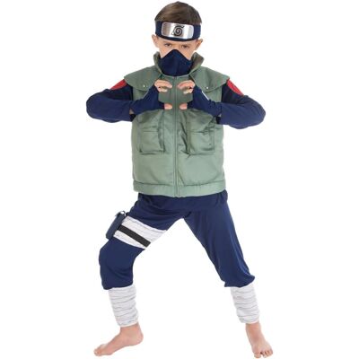 Disfraz infantil Kakashi Naruto de Lacey Wigs - 9-10 años - Azul/Azul oscuro/Rojo Disfraz infantil Kakashi Naruto de Lacey Wigs - 9-10 años - Azul/Azul oscuro/Rojo