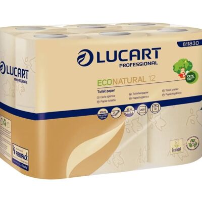 Lucart EcoNatural 12 - Papier toilette recyclé - 96 rouleaux - Publicité Lucart EcoNatural 12 - Papier toilette recyclé - 96 rouleaux - Publicité