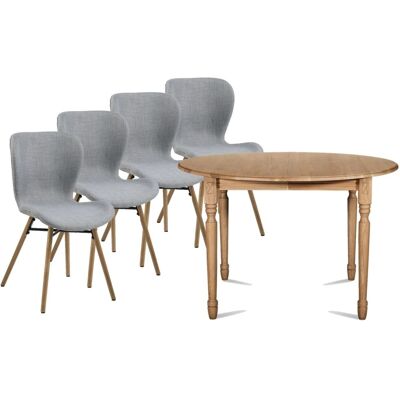 Hellin - Victoria - 105 cm - 4 chaises - Ensemble de salle à manger - Publicité Hellin - Victoria - 105 cm - 4 chaises - Ensemble de salle à manger - Publicité