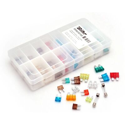 Boîte de 80 Fusibles Bihr - Mini, Standard & Verre - Kit de Réparation - Publicité Boîte de 80 Fusibles Bihr - Mini, Standard & Verre - Kit de Réparation - Publicité