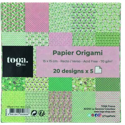 Toga Opakowanie 100 Papierów do Origami - Wielokolorowe Japońskie Wzory Toga Opakowanie 100 Papierów do Origami - Wielokolorowe Japońskie Wzory