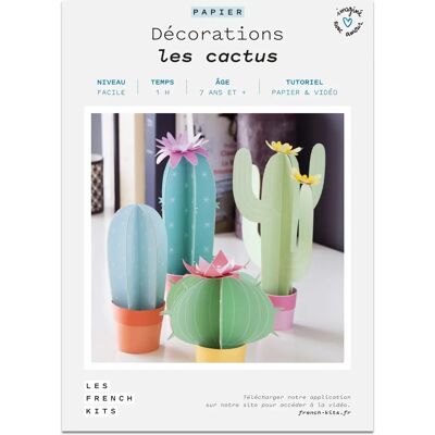 French Kits Kit Création Papier - 4 Cactus Multicolores 18x13cm - Publicité French Kits Kit Création Papier - 4 Cactus Multicolores 18x13cm - Publicité