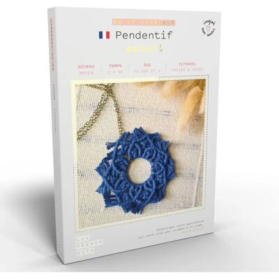 French Kits Pendentif Soleil Bleu Enfant - Kit de Bijoux Débutant French Kits Pendentif Soleil Bleu Enfant - Kit de Bijoux Débutant