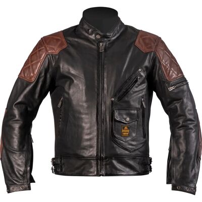 Giacca in pelle da moto Helstons Chuck - Nero Marrone - 2XL Giacca in pelle da moto Helstons Chuck - Nero Marrone - 2XL