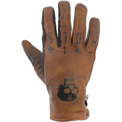 Helstons Kustom Motorradhandschuhe - Orange Braun - 4XL Helstons Kustom Motorradhandschuhe - Orange Braun - 4XL