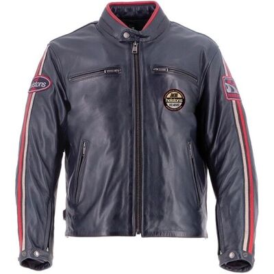 Helstons Ace 10ans Vintage Motorradlederjacke - Blau - Motorradjacke Helstons Ace 10ans Vintage Motorradlederjacke - Blau - Motorradjacke