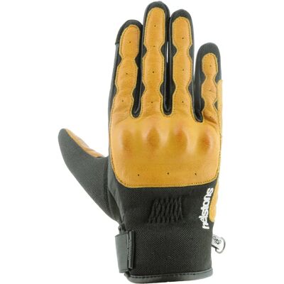 Gants Helstons Go Été Cuir/Mesh/Amara - Noir/Or - PROMO - Publicité Gants Helstons Go Été Cuir/Mesh/Amara - Noir/Or - PROMO - Publicité