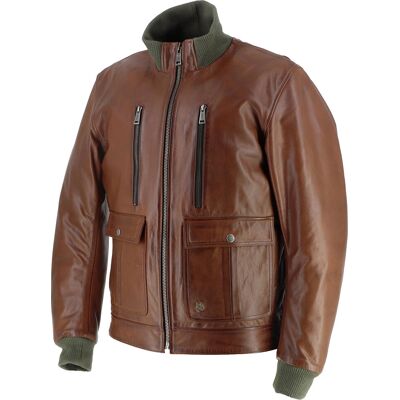Giacca in Pelle Downtown Tan di Helstons - Abbigliamento Moto Giacca in Pelle Downtown Tan di Helstons - Abbigliamento Moto