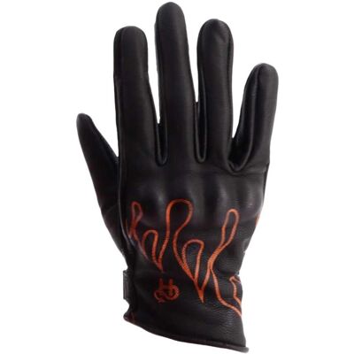 Helstons - Gants Femme Rody Air Ete Cuir Noir/Orange - Gants de moto femmes - Publicité Helstons - Gants Femme Rody Air Ete Cuir Noir/Orange - Gants de moto femmes - Publicité