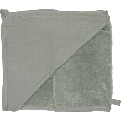 BB & Co - Cape Bamboo Gant - Bambou - 70x70 cm - Cape de bain - Publicité BB & Co - Cape Bamboo Gant - Bambou - 70x70 cm - Cape de bain - Publicité