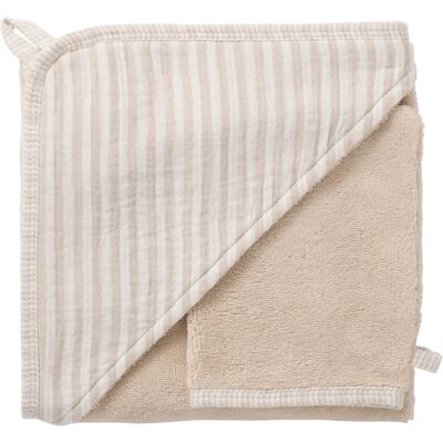 BB & Co - CapeBain_BambooStripe - Cape de bain ultra moelleuse - Gant assorti - Cape de bain - Publicité BB & Co - CapeBain_BambooStripe - Cape de bain ultra moelleuse - Gant assorti - Cape de bain - Publicité