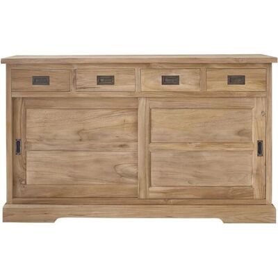 Berah Getah Meuble en Teck - 4 Tiroirs, 2 Portes, 150x90x50cm - Sideboard - Publicité Berah Getah Meuble en Teck - 4 Tiroirs, 2 Portes, 150x90x50cm - Sideboard - Publicité