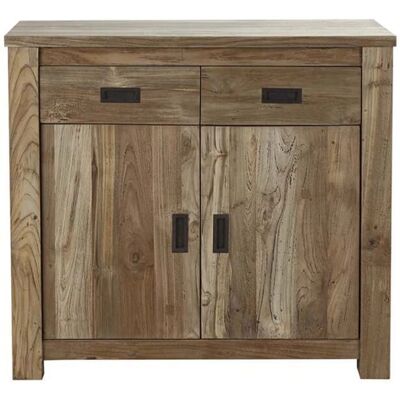 BERAH GETAH Buffet en teck recyclé - 2 tiroirs 2 portes 100x90x50cm - Publicité BERAH GETAH Buffet en teck recyclé - 2 tiroirs 2 portes 100x90x50cm - Publicité