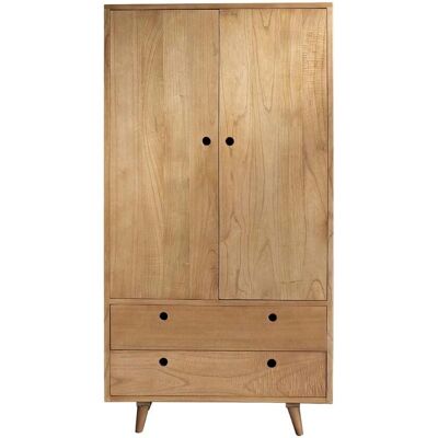 Armoire en bois BERAH GETAH 190x100x55cm - Style Scandinave - Publicité Armoire en bois BERAH GETAH 190x100x55cm - Style Scandinave - Publicité