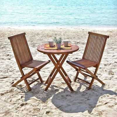 Ensemble de Mobilier de Jardin en Teck BERAH GETAH - 2/4 Places - Publicité Ensemble de Mobilier de Jardin en Teck BERAH GETAH - 2/4 Places - Publicité
