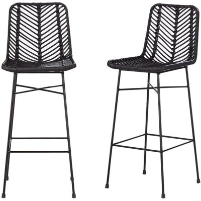 Berah Getah Tabouret de Bar en Rotin et Métal - 104x104x40cm - Publicité Berah Getah Tabouret de Bar en Rotin et Métal - 104x104x40cm - Publicité