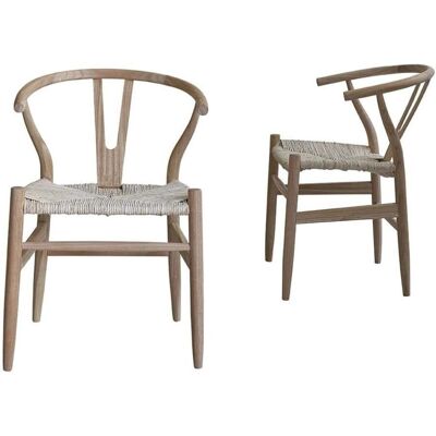 Chaise BERAH GETAH en bois de mindi - Naturel - 78cm - Publicité Chaise BERAH GETAH en bois de mindi - Naturel - 78cm - Publicité