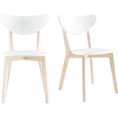 Chaises de Salle à Manger Design Scandinave Leena Blanches - Lot de 2 - Publicité Chaises de Salle à Manger Design Scandinave Leena Blanches - Lot de 2 - Publicité