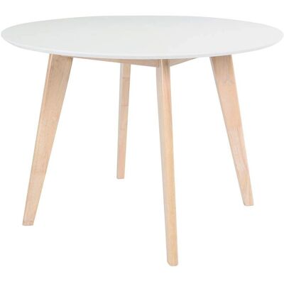 Table Ronde Miliboo Blanc et Bois - 100cm LEENA - Mobilier d'Intérieur - Publicité Table Ronde Miliboo Blanc et Bois - 100cm LEENA - Mobilier d'Intérieur - Publicité