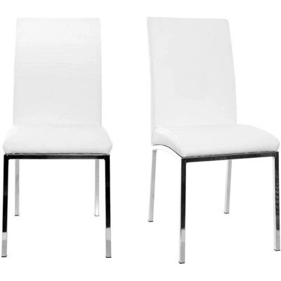 Set de 2 Sillas de Comedor en Poliuretano Blanco Miliboo - Sillas de Comedor Set de 2 Sillas de Comedor en Poliuretano Blanco Miliboo - Sillas de Comedor