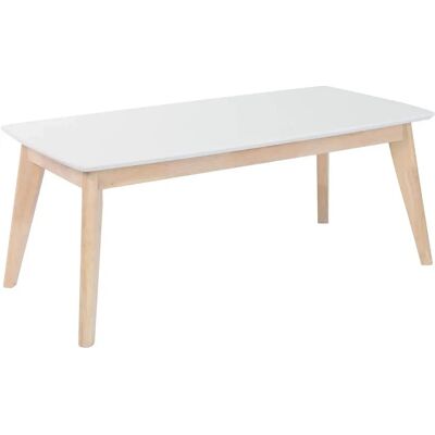 Miliboo Leena Table Basse Scandinave Blanc Bois Clair - Publicité Miliboo Leena Table Basse Scandinave Blanc Bois Clair - Publicité