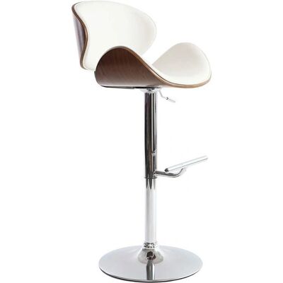 Miliboo Taburete de bar ajustable en madera de nogal blanco - Taburete Miliboo Taburete de bar ajustable en madera de nogal blanco - Taburete
