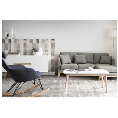 Miliboo Melka Buffet Scandinavo Bianco e Legno Chiaro - Arredo Miliboo Melka Buffet Scandinavo Bianco e Legno Chiaro - Arredo