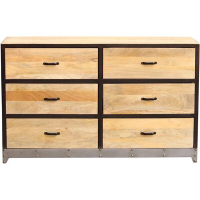 Miliboo Commode Industrielle en Mango et Métal 6 Tiroirs - Industriel - Publicité Miliboo Commode Industrielle en Mango et Métal 6 Tiroirs - Industriel - Publicité