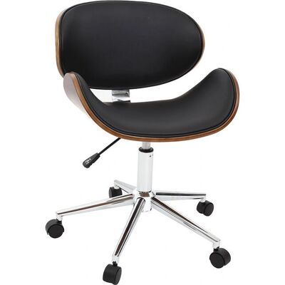 Sedia da Ufficio Walnut Design Miliboo - Stile Vintage, Altezza Regolabile, 5 Ruote Sedia da Ufficio Walnut Design Miliboo - Stile Vintage, Altezza Regolabile, 5 Ruote