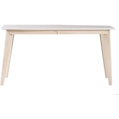 Table à manger blanche en bois clair extensible Miliboo - Table à Manger - Publicité Table à manger blanche en bois clair extensible Miliboo - Table à Manger - Publicité