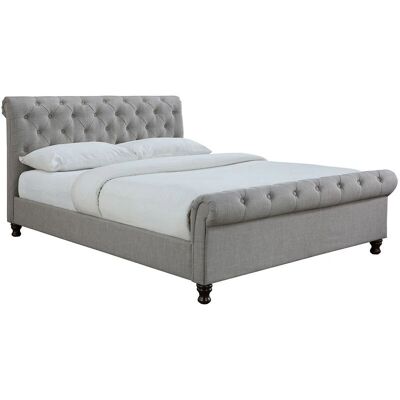 Letto Matrimoniale Grigio Stile Chesterfield 160x200 - Letto Letto Matrimoniale Grigio Stile Chesterfield 160x200 - Letto