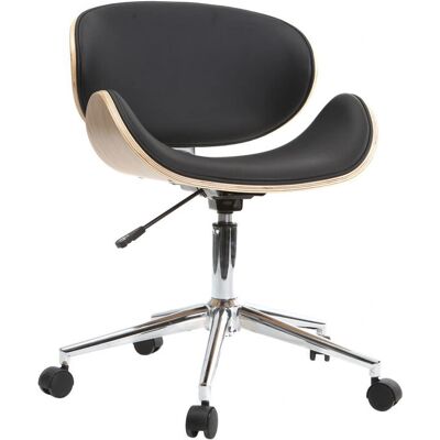 Sedia da ufficio Miliboo con design noce e nero Sedia da ufficio Miliboo con design noce e nero