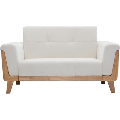 Miliboo FJORD 2-Sitzer Sofa Samtstoff Helles Holz Miliboo FJORD 2-Sitzer Sofa Samtstoff Helles Holz