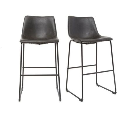 Miliboo - Set di 2 sgabelli da bar vintage in PU nero - Bar Stool Miliboo - Set di 2 sgabelli da bar vintage in PU nero - Bar Stool