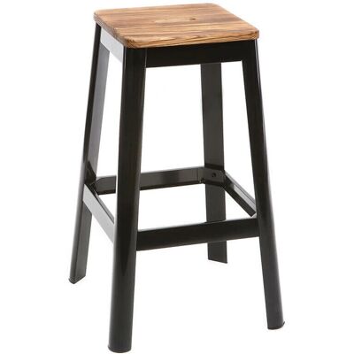 Tabouret de bar Miliboo en métal noir et bois - Tabouret - Publicité Tabouret de bar Miliboo en métal noir et bois - Tabouret - Publicité