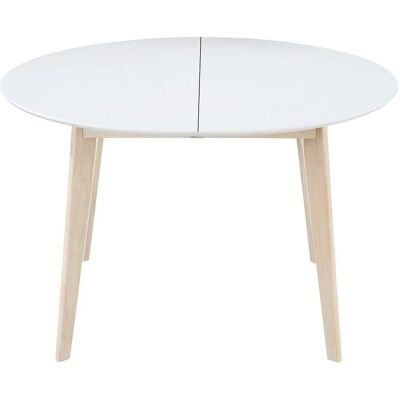 Table à manger ronde extensible blanche LEENA - Miliboo - Publicité Table à manger ronde extensible blanche LEENA - Miliboo - Publicité