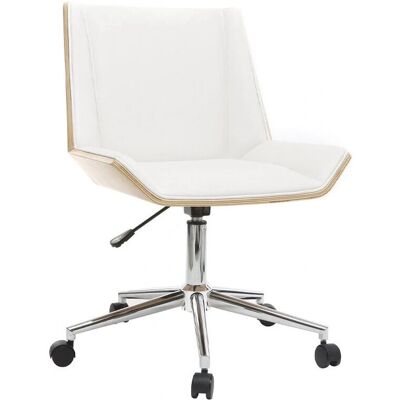 Silla de oficina blanca y madera clara Miliboo - Office Chair Silla de oficina blanca y madera clara Miliboo - Office Chair