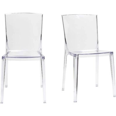 Sillas transparentes apilables Miliboo - Interior/Exterior - Pack de 2 Sillas transparentes apilables Miliboo - Interior/Exterior - Pack de 2