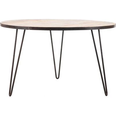 Miliboo - Table à manger ronde industrielle - Bois de mangue / Métal - 125cm - Publicité Miliboo - Table à manger ronde industrielle - Bois de mangue / Métal - 125cm - Publicité
